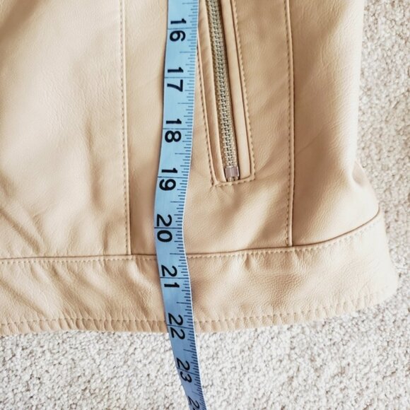 Levi's Vegan Leather Tan Moto Retro Streetwear Camel Tan Jacket M - Picture 7 of 8